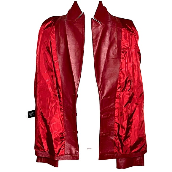 EAST 5th Women’s Effortlessly Chic Red Leather Jacket Sz XLP Minimalist Luxe - Picture 8 of 11